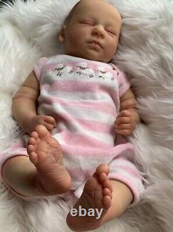 Ooak reborn baby hyper realistic doll. Marnie Asleep By Bountiful Baby