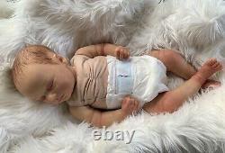 Ooak reborn baby hyper realistic doll. Marnie Asleep By Bountiful Baby