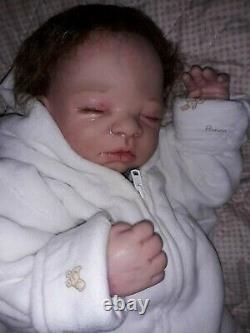 Pre Loved hand painted Reborn Baby Doll Kendall By S Sullivan 2009 19 Inches