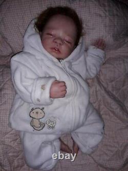 Pre Loved hand painted Reborn Baby Doll Kendall By S Sullivan 2009 19 Inches