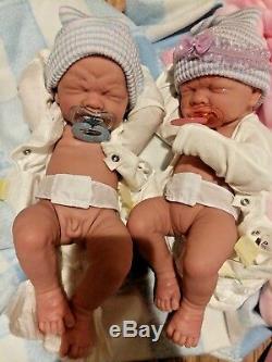 Precious Preemie Twins Babies Boy And Girl Realistic 14 Inch All Vinyl