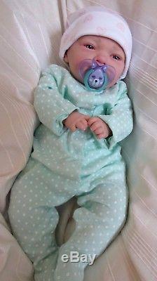 Pretty Reborn Baby Girl Doll with open eyes by #RebornBabyDollArtUK
