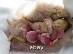 Promise baby sleeping lifelike preemie girl reborn & rooted by Merriebabies