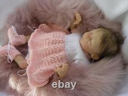 Promise baby sleeping lifelike preemie girl reborn & rooted by Merriebabies