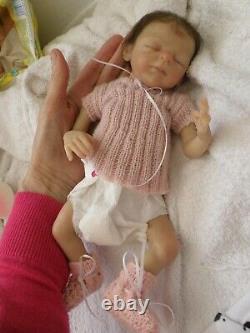 Promise baby sleeping lifelike preemie girl reborn & rooted by Merriebabies