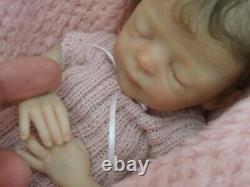 Promise baby sleeping lifelike preemie girl reborn & rooted by Merriebabies