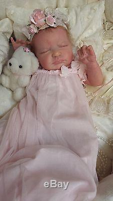 QUEEN'S CRIB OOAK REBORN BABY GIRL DOLL PRINCESS SERENITY! With umbilical cord