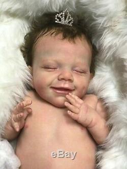 Queen's Crib Ooak Reborn Baby Girl Doll April Asleep! Sold Out