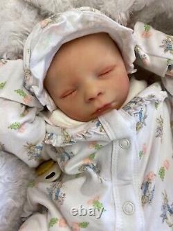 REBORN BABY GIRL ART DOLL PETER RABBIT OUTFIT UK ARTIST REALBORN SCULPT c