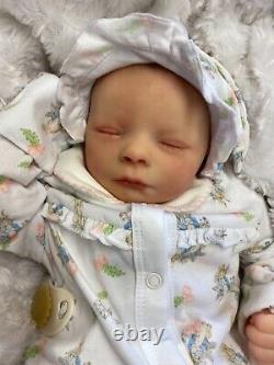 REBORN BABY GIRL ART DOLL PETER RABBIT OUTFIT UK ARTIST REALBORN SCULPT c