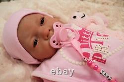 REBORN Baby SEE VIDEO, CHILD`S doll Artist BROWN EYES + GIFTS. BOX OPENING GHSP
