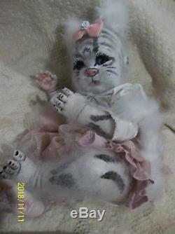 REBORN HYBRID BENGAL WHITE TIGER CAT baby DOLL OOAK KITTEN AVATAR FANTASY KITTY