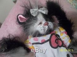 REBORN HYBRID kitty CAT DOLL OOAK KITTEN AVATAR ANIMAL MYTHICAL FANTASY TAIL