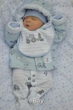 REBORN lifelike baby boy doll Darren Asleep Sleeping Realborn Bountiful Baby