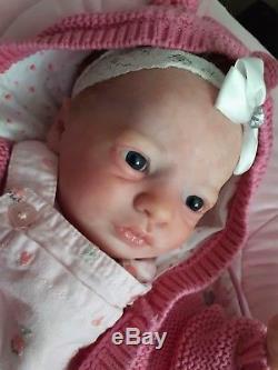 Rare Reborn Baby Girl Presley Awake Girl Boy Doll Blue Eyes Coa & Clothes
