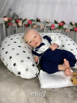 RealBorn Baby Darren COA, Beautiful Blonde Reborn Baby by UK Artist Sara Jeffery
