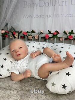 RealBorn Baby Darren COA, Beautiful Blonde Reborn Baby by UK Artist Sara Jeffery