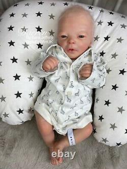 RealBorn Baby Darren COA, Beautiful Blonde Reborn Baby by UK Artist Sara Jeffery