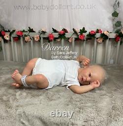 RealBorn Baby Darren COA, Beautiful Blonde Reborn Baby by UK Artist Sara Jeffery