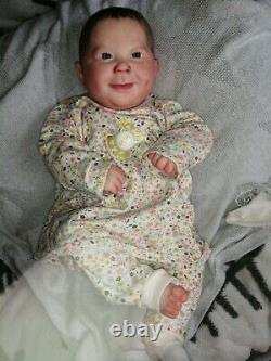 Realborn Bountiful Baby Happy Sage newborn Reborn Doll painted hair with COA