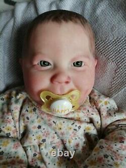 Realborn Bountiful Baby Happy Sage newborn Reborn Doll painted hair with COA