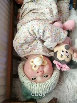 Realborn Bountiful Baby Happy Sage newborn Reborn Doll painted hair with COA