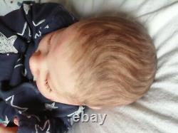 Realborn Bountiful Baby Sage asleep newborn Reborn Doll painted hair 18