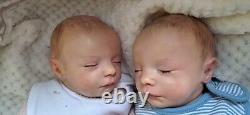 Realborn Callie asleep twins by Bountiful Baby