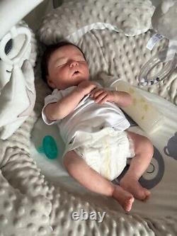 Realborn Darren Asleep Lifelike Doll. Supersoft Silicone Reborn fake art Baby