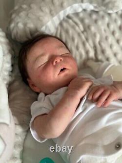 Realborn Darren Asleep Lifelike Doll. Supersoft Silicone Reborn fake art Baby