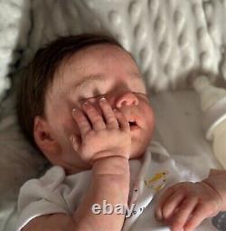 Realborn Darren Asleep Lifelike Doll. Supersoft Silicone Reborn fake art Baby