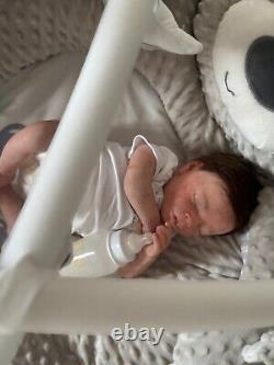 Realborn Darren Asleep Lifelike Doll. Supersoft Silicone Reborn fake art Baby