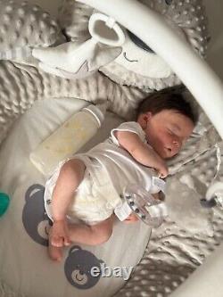 Realborn Darren Asleep Lifelike Doll. Supersoft Silicone Reborn fake art Baby