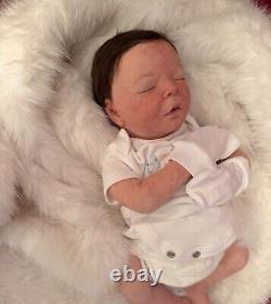 Realborn Darren Asleep Lifelike Doll. Supersoft Silicone Reborn fake art Baby