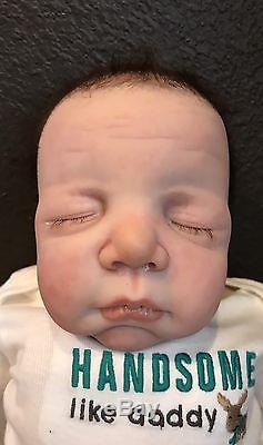 Realborn Reborn Baby Boy Kyle Kit Bountiful Baby Doll Rooted Hair Belly Plate