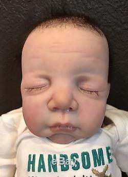 Realborn Reborn Baby Boy Kyle Kit Bountiful Baby Doll Rooted Hair Belly Plate