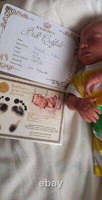 Realborn newborn baby Sage with COA