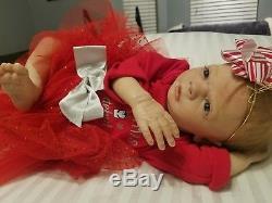 Realborn reborn baby 18 girl doll handmade rooted hair realistic heirloom