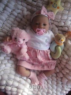 Realistic Newborn Doll Brown Eyed Baby Sunbeambabies Childs 19 New Reborn