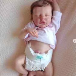 Realistic Reborn Vinyl Body Girl Toy Painted Skin Rooted Hair Newborn Baby Doll