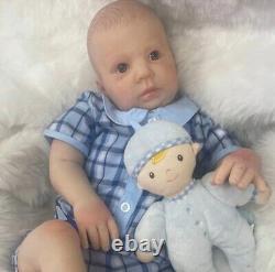 Reborn Baby Boy Doll 25 Detailed Skin Tone Realistic Hair Blue Eyes Ready To Go