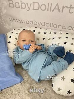 Reborn Baby Boy Doll Alex ready to send, UK Artist BabyDollArtUK