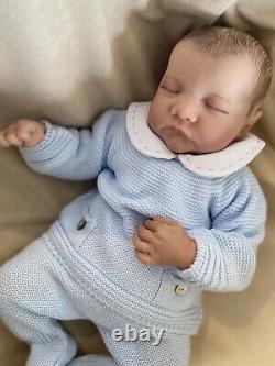 Reborn Baby Boy Newborn Size Brown Hair Sleeping