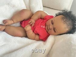 Reborn Baby Doll African American 9 Month Old Baby Girl Lilly With 3D Skin OOAK