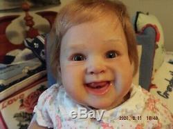 Reborn Baby Doll By Ping Lau, Happy Smiling Baby! Tori, 23 Glass Eyes