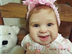 Reborn Baby Doll By Ping Lau, Happy Smiling Baby! Tori, 23 Glass Eyes