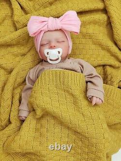 Reborn Baby Doll Girl Painted Hair Very True to Life Like Realistic +Accessories