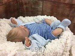 Reborn Baby Doll Painted Hair Joseph Silicone Feel Baby 17 Inches
