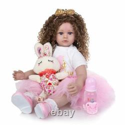 Reborn Baby Doll Silicone Toddler Cloth Body Princess Newborn Girl 24 in Toy