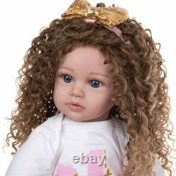 Reborn Baby Doll Silicone Toddler Cloth Body Princess Newborn Girl 24 in Toy